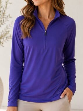 Kate Lord Sun Protection 1/4 Zip Performance Pullover Women’s Medium Purple